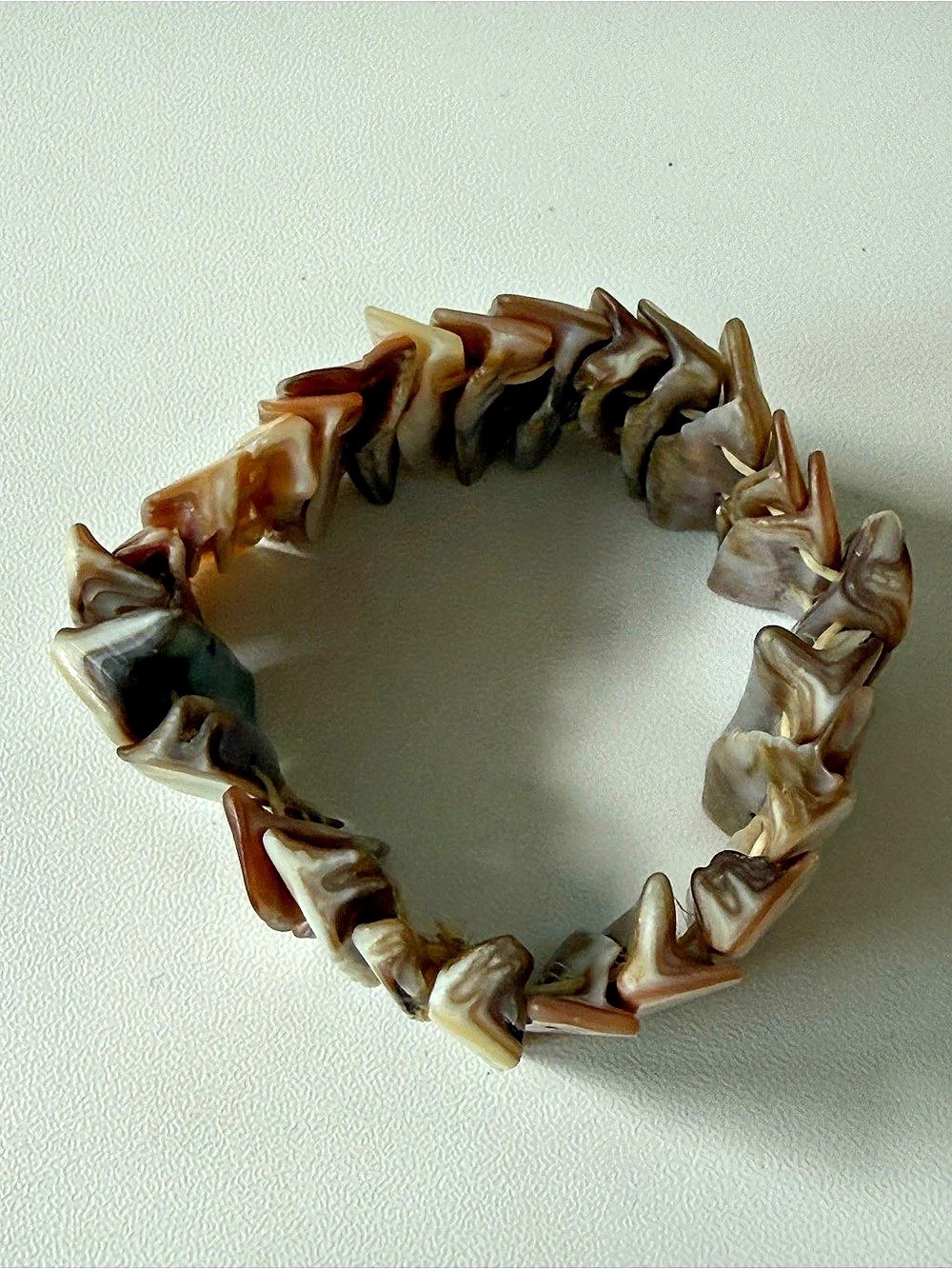 Shell Stretch Bracelet in Brown & Green - Picture 2 of 2